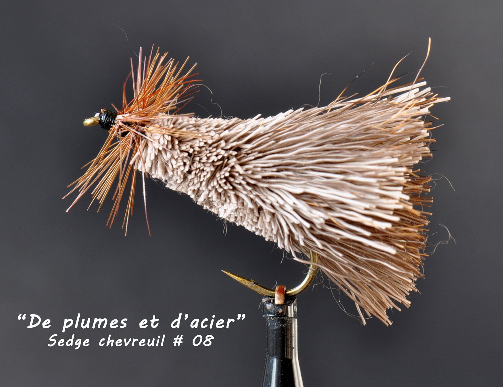 Mouches "De plumes et d'acier" Sedge chevreuil # 08